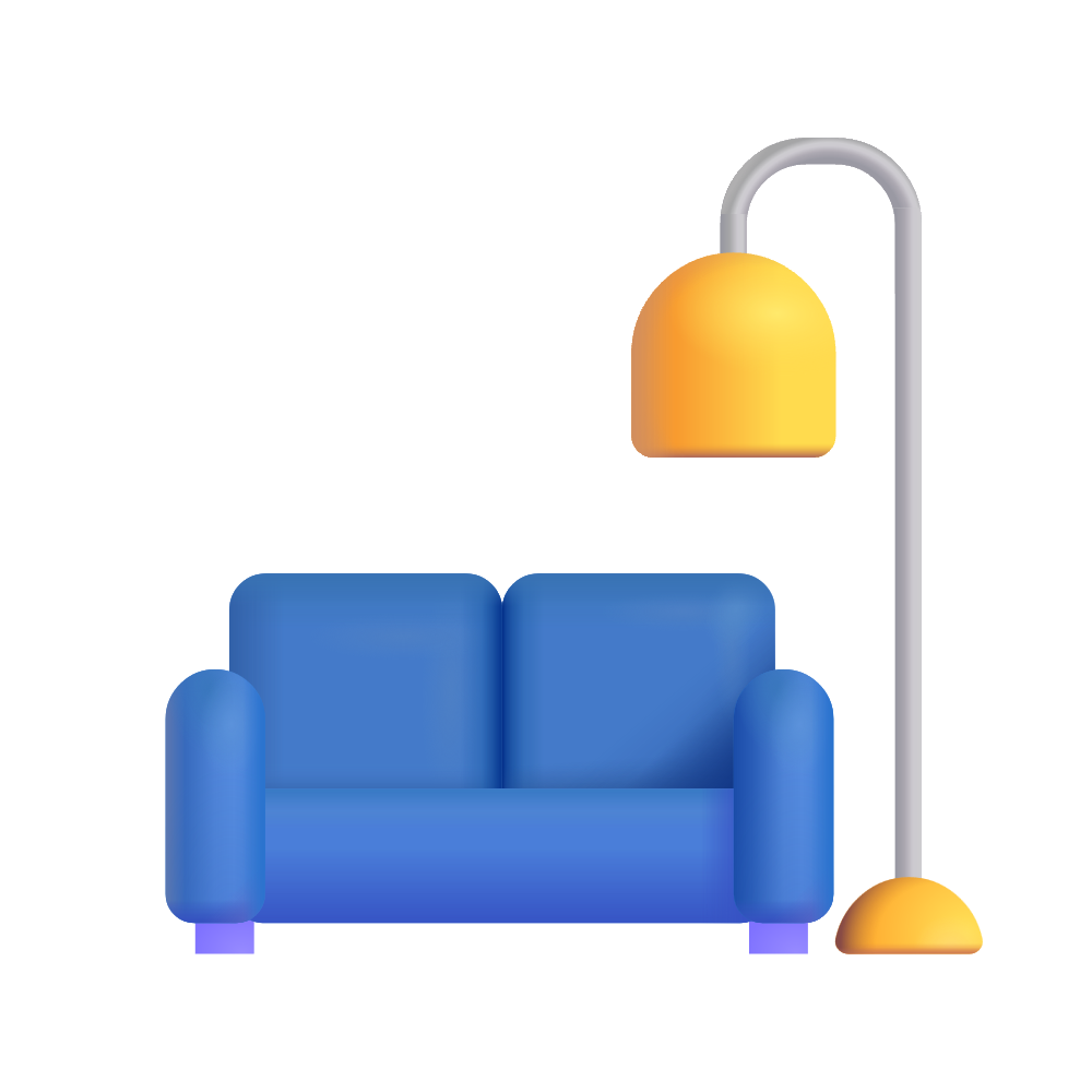 Emoji canapea si lampa NN