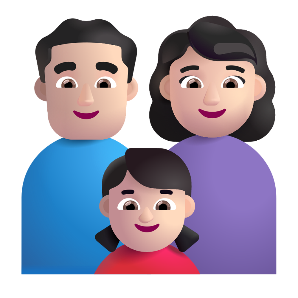 Emoji familie formata din mama, tatal si copilul pentru beneficiile asigurarii de viata NN Silver Care