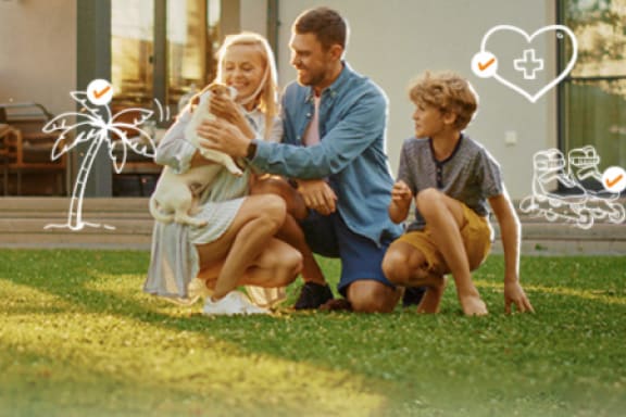 familie pe iarba